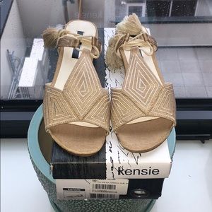 Kenzie Tie-up gold sandals